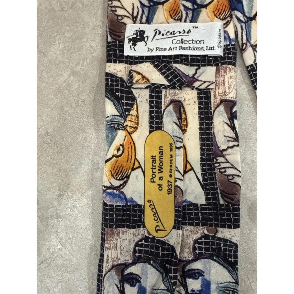 VTG Picasso Collection Fine Art Fashions Silk Tie Portrait Of Woman 1937 Italy - Picture 3 of 5